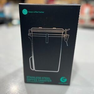 Stainless Steel Coffee Canister w magnetic scoop attached